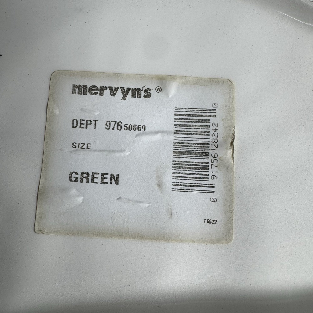 Vtg NOS Mervyn's 80's Green Embossed Ceramic Turkey Platter 18.5"x14.5" Portugal - Picture 7 of 7